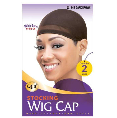 #142 Stocking Wig Cap 2 Caps- Dark Brown