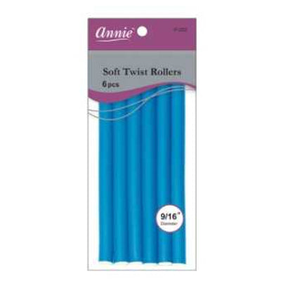 Annie- #1202 Soft Twist Rollers 7" 6ct Blue