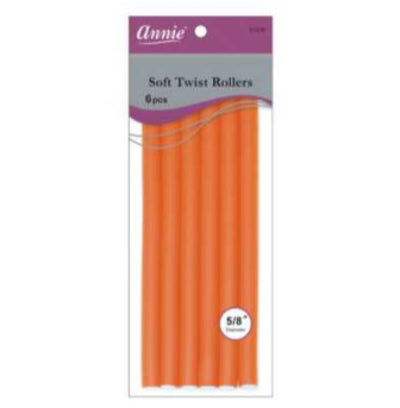 Annie- #1208 Soft Twist Rollers 10" 6ct Orange