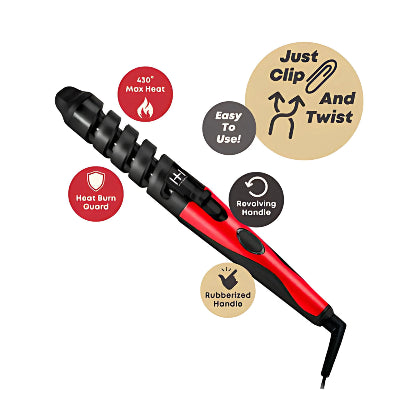 Hot & Hotter Ceramic Spiral Curling Iron 3/4" Barrel size #5985