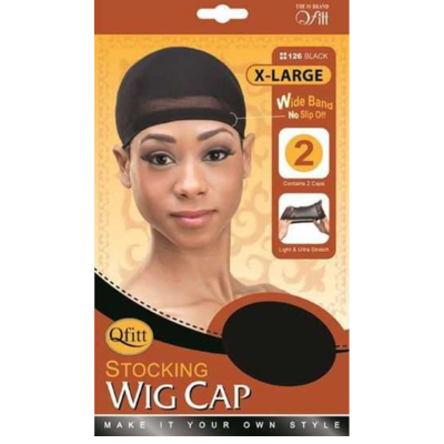 #126 XL Stocking Wig Cap- Black