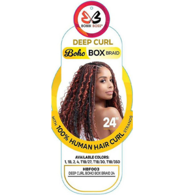 Bobbi Boss Infusion Deep Curl Boho Box braid 100% Human Curl 24" HBF003