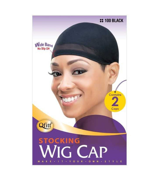 #100 Stocking Wig Cap 2 Caps- Black