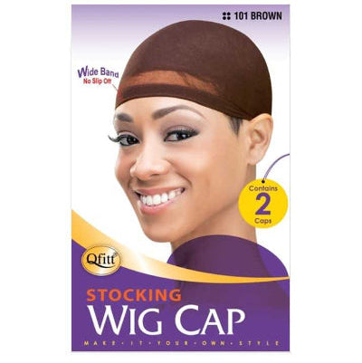 #101 Stocking Wig Cap 2 Caps- Brown
