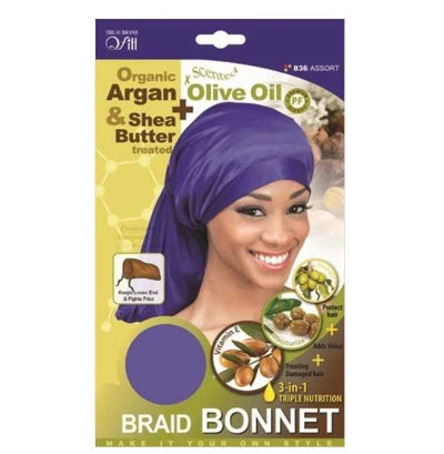 #836 Organic 4n1 Organic Braid Bonnet- Assorted Color Chosen