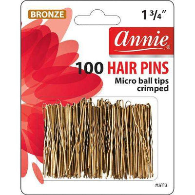 Annie- 100 Crimped 1 3/4" Hair Pins #3113