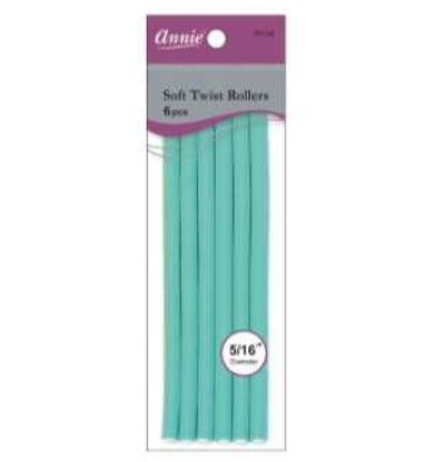 Annie- #1199 Soft Twist Rollers 7" 6ct Green