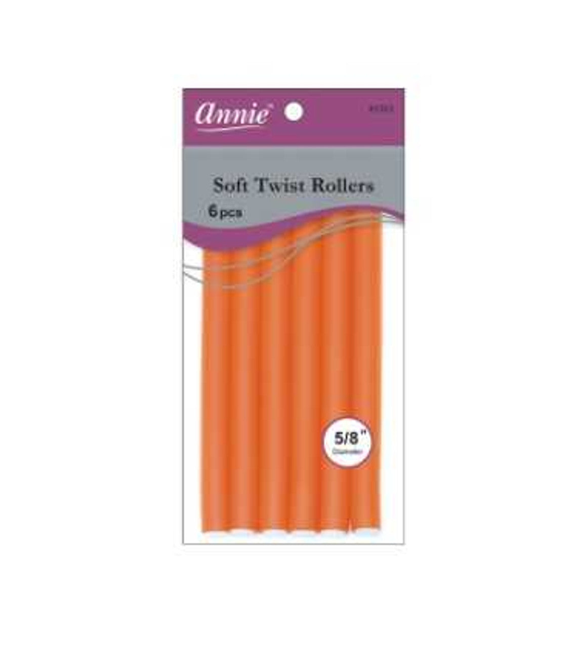 Annie- #1203 Soft Twist Rollers 7" 6ct Orange