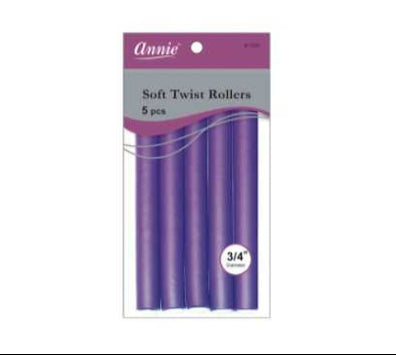 Annie- #1205 Soft Twist Rollers 7" 6ct Purple