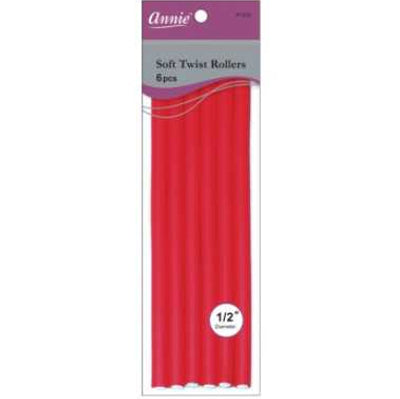 Annie- #1206 Soft Twist Rollers 10" 6ct Red