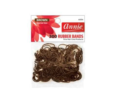 Annie Rubber Bands Brown 300ct #3154