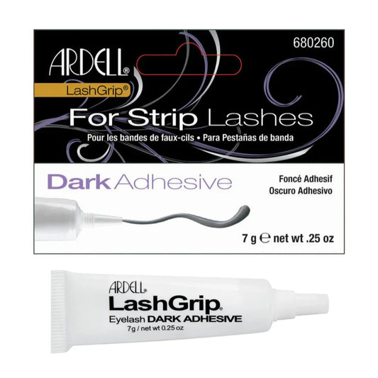 Ardell Dark Adhesive for Strip Lashes .25oz in a white squeeze tube with black lettering.