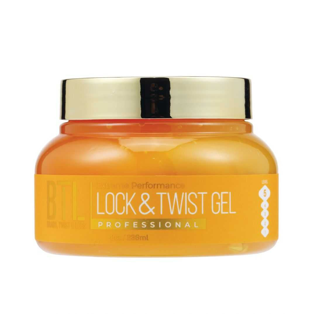 BTL Extreme Performance Lock & Twist Gel Professional In a yellow jar with a yellow label