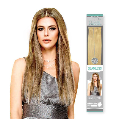 Eve- Seamless 100% Virgin Remy Hair 8pc Clip In 18"
