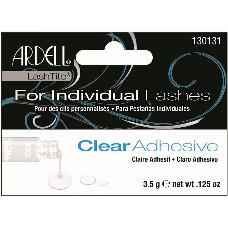 Ardell LashTite Clear Adhesive For Individual Lashes in a clear bottle.