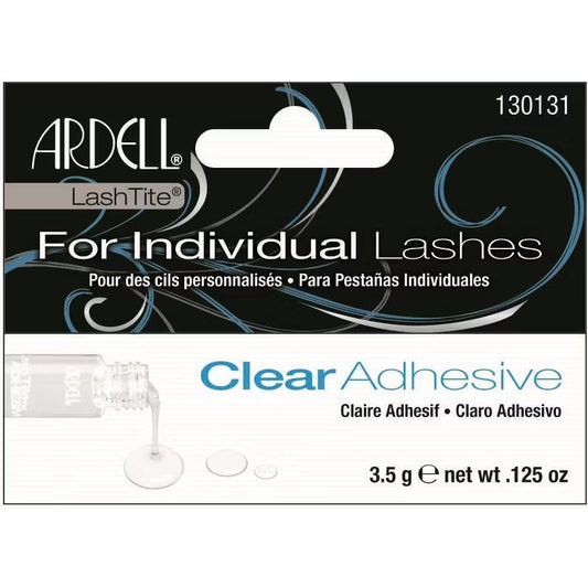 Ardell LashTite Clear Adhesive For Individual Lashes in a clear bottle.