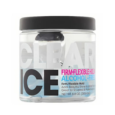 Ampro Clear Ice Gel 8.8oz in a clear jar with a black cap. 
