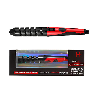 Hot & Hotter Ceramic Spiral Curling Iron 3/4" Barrel size #5985