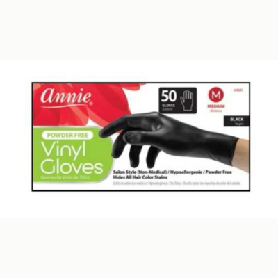 Annie Vinyl Gloves Small 50ct Black #3850