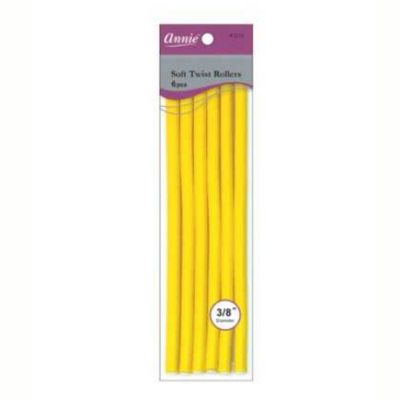 Annie- #1212 Soft Twist Rollers 10" 6ct Yellow