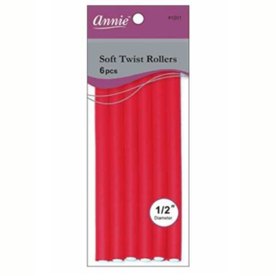 Annie- #1201 Soft Twist Rollers 7" 6ct Red
