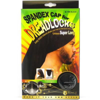 #706 Spandex Cap For Dreadlock Super Long- Black