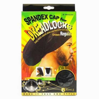 #704 Spandex Cap For Dreadlocks Regular- Black