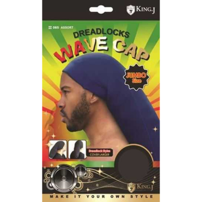 #085 Dreadlock Wave Cap Jumbo Size- Assorted Color Chosen
