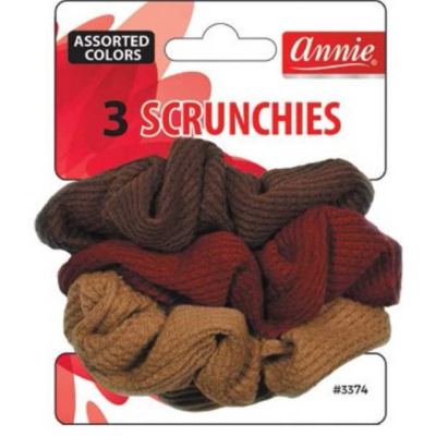 Annie- #3374 Assorted Color Scrunchies 3pc