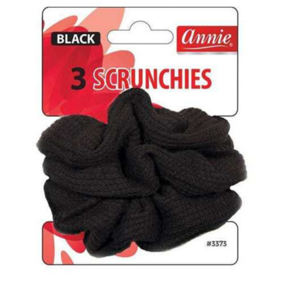 Annie- #3373 Black Scrunchies 3pc
