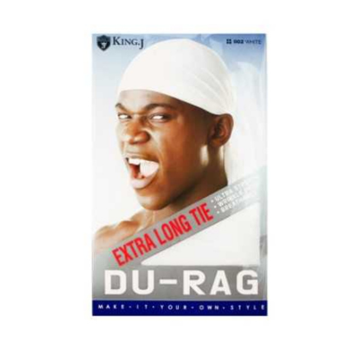 Extra Long Tie Du-Rag #002 White