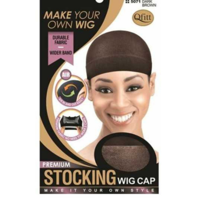 #5071 Premium Stocking Wig Cap- Dark Brown