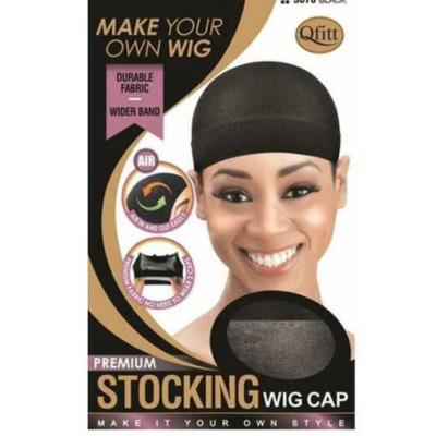 #5070 Premium Stocking Wig Cap- Black