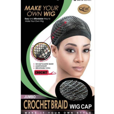 #5019 Premium Crochet Braid Wig Cap- Black
