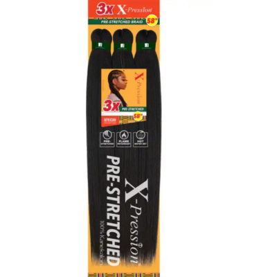 3x X-pression Pre-Stretched Braiding Hair 58"