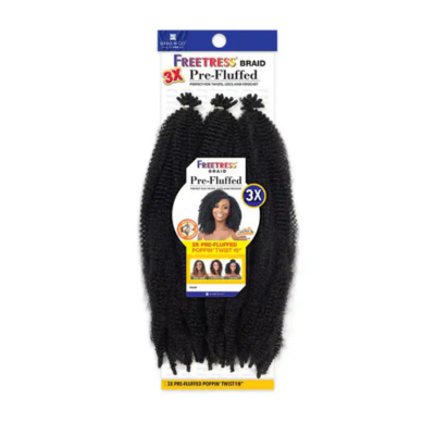 Freetress Braid- 3X Pre-Fluffed Poppin Twist 16"