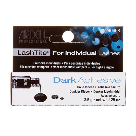 Ardell LashTite Dark Adhesive For Individual Lashes in a clear bottle.