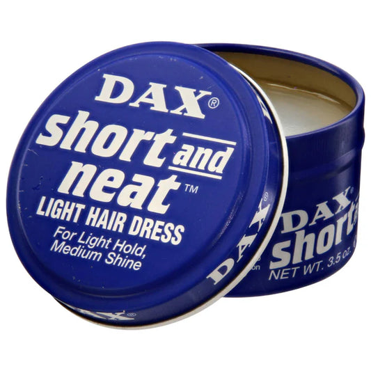 Dax Short and Neat Light Hair Dress in a blue tin jar with white script 