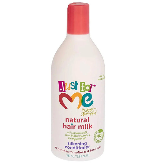 Coconut Milk
Shea Butter
Vitamin E Sunflower Oil
No Formaldehyde
DEA
Sulfate or Parabens
HAIR TYPES Curly
Coily Relaxed Hair.
After cleansing
apply Silkening Conditioner. Gently massage into hair.
For best results
comb through starting at ends and working your way up to the roots
